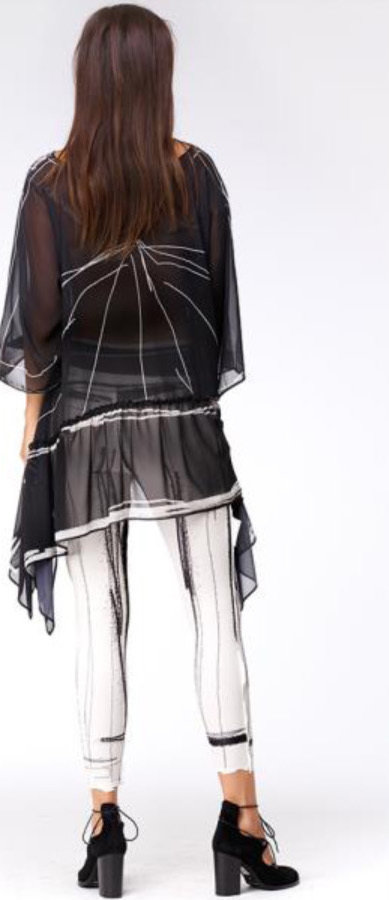 IPNG: Tuxedo Scribbled Asymmetrical Sketch Wear Tunic (Ships Immed, 1 Left!)