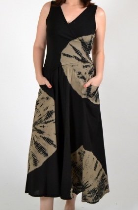 Luna Luz: Globe Cross Over Bodice Long Cotton Dress (Ships Immed, 2 Left!)