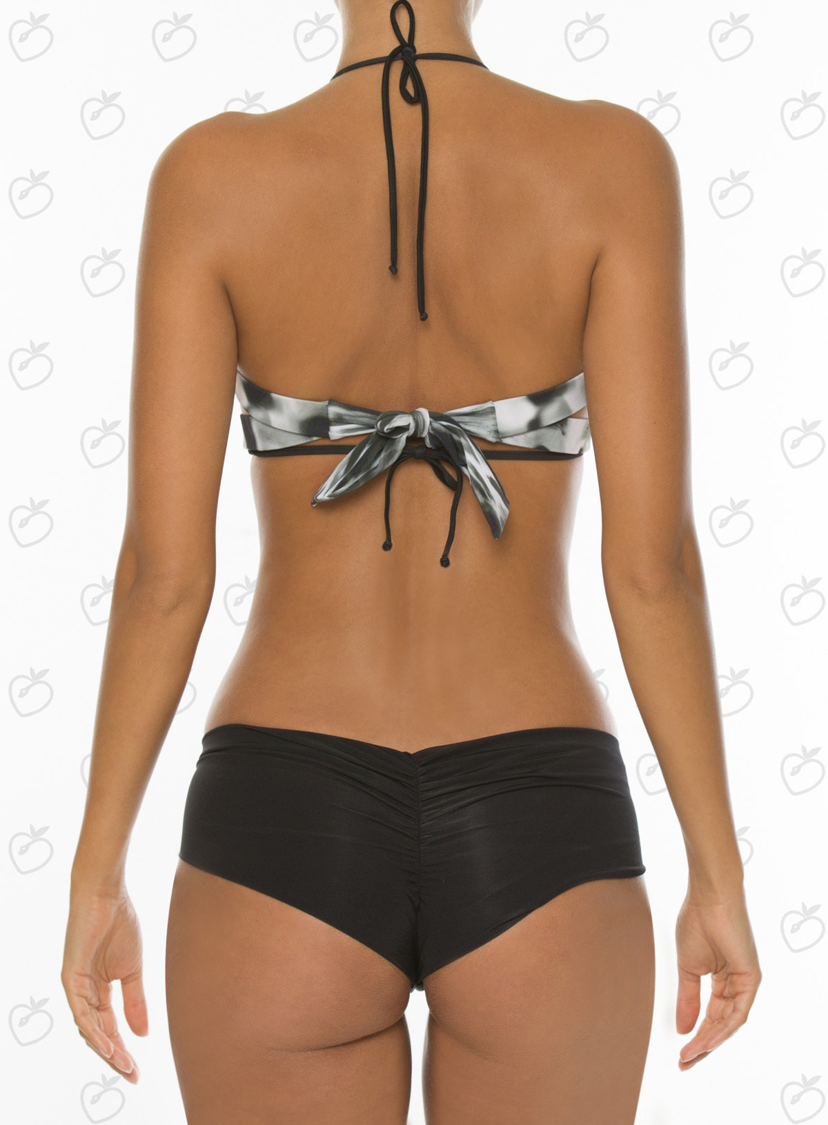 Paradizia Swimwear: Black Onyx Cutout Bikini Top (Shown with Matching Onyx Bottoms, 1 Left!)