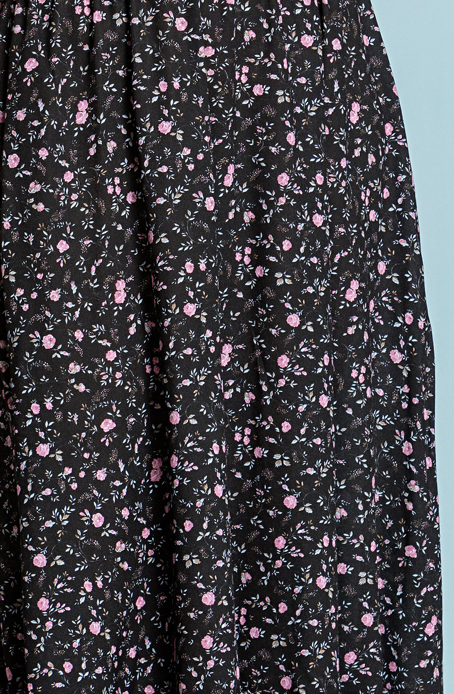 Paul Brial: Frill Draped Bodice Blush Flower Maxi Dress (2 Left!)