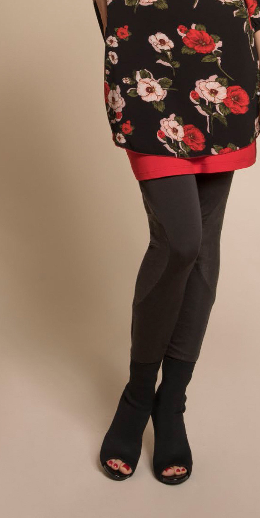 Myco Anna: Sharp Nylon Black On Black Plaid Patchwork Legging MA_TRADITION_LEGGING_N1