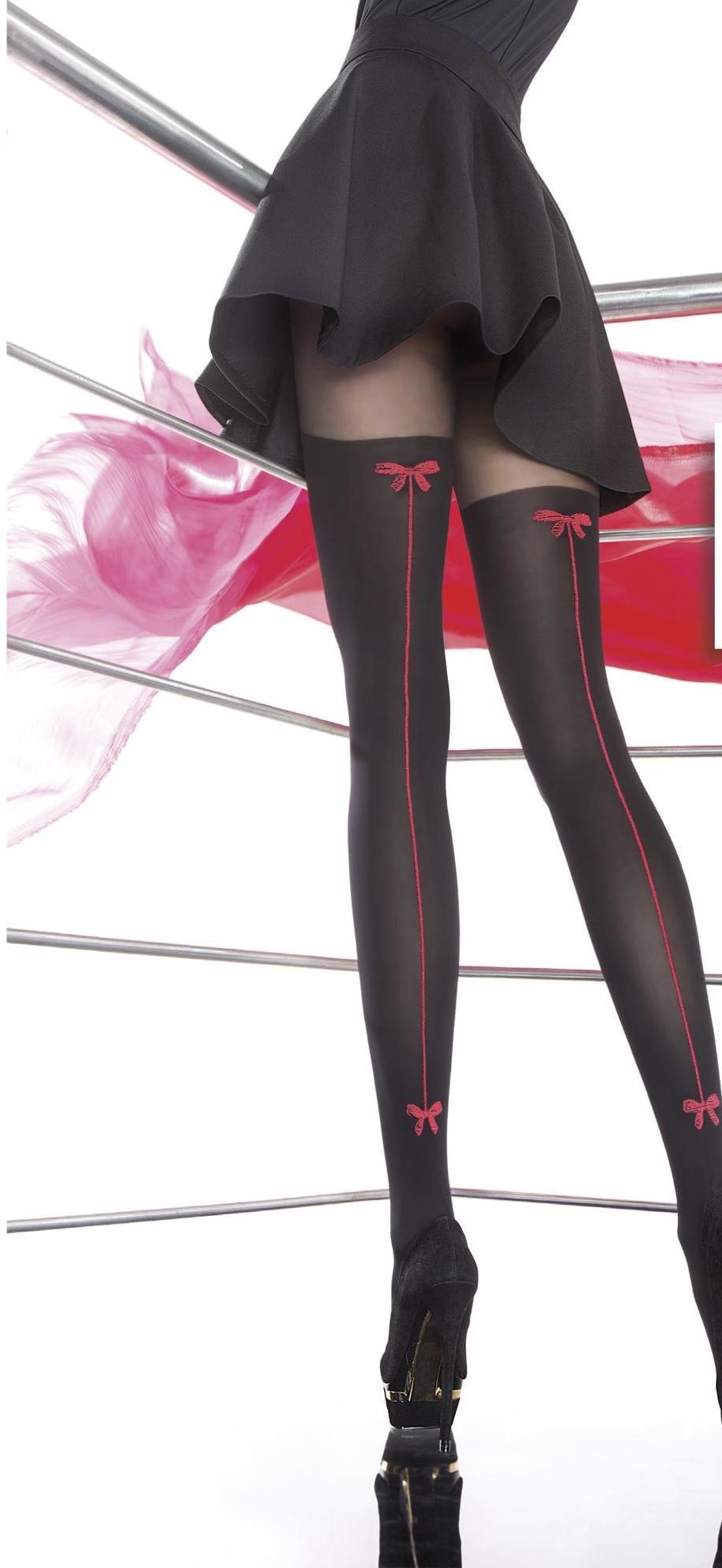 Fiore: Little Red Bow Opaque Tights (Few Left!) FIO_CANELLA