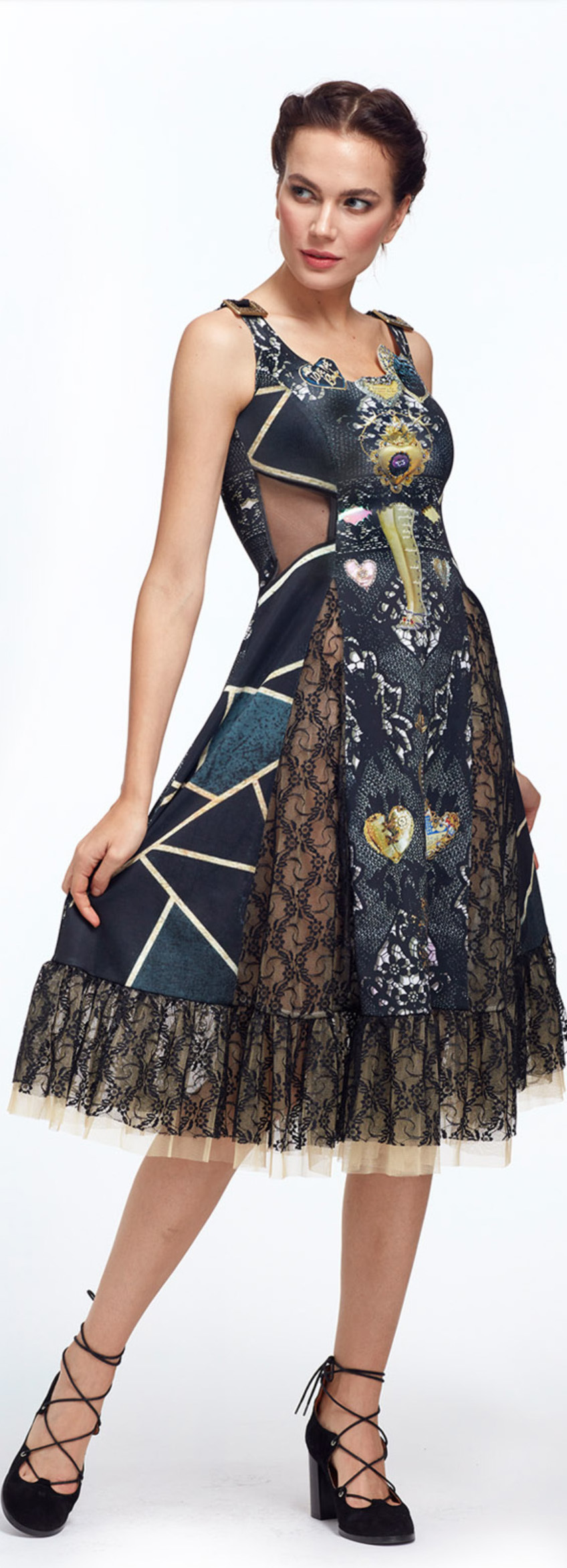 IPNG: Love Me Black Bejeweled Illusion Midi Gown (Some Ship Immed!)
