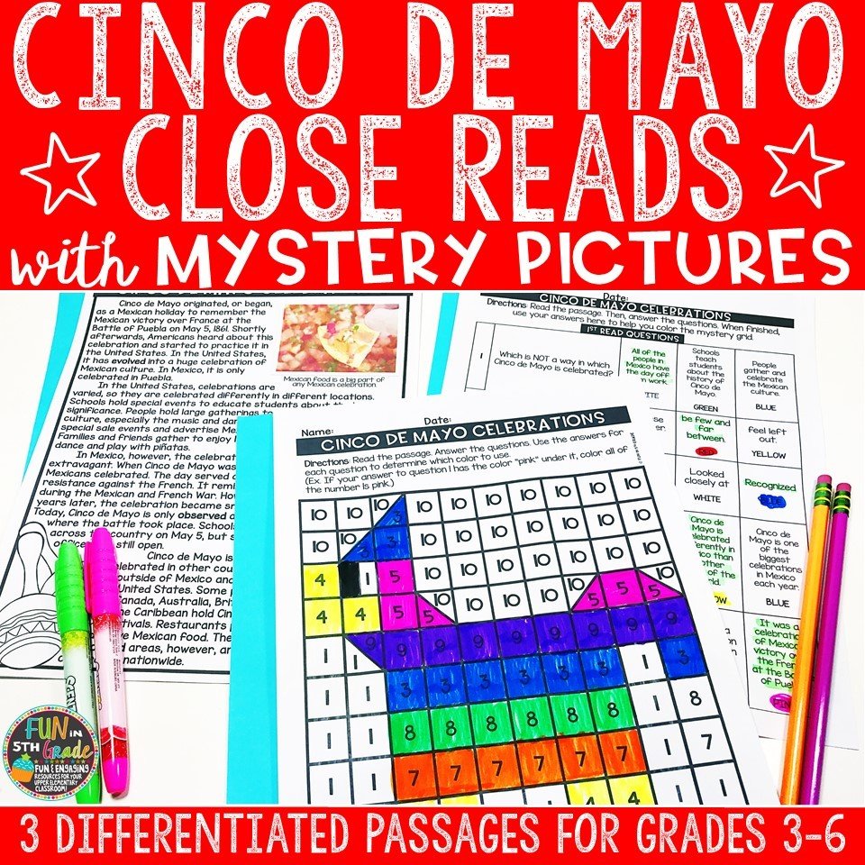 Digital Resource Shop – Cinco de Mayo Close Reads with Mystery Picture