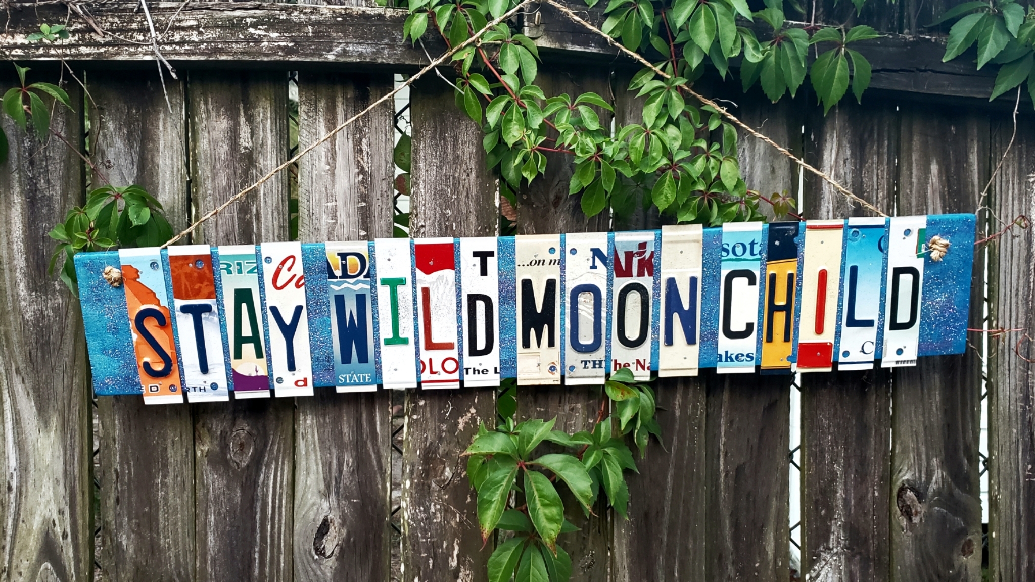 Stay Wild Moon Child License Plate Sign 00136