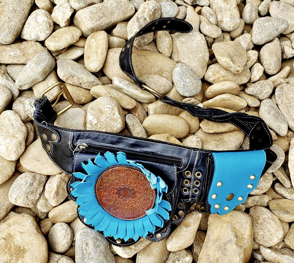 Leather Flower Festival Utility Belt 00236