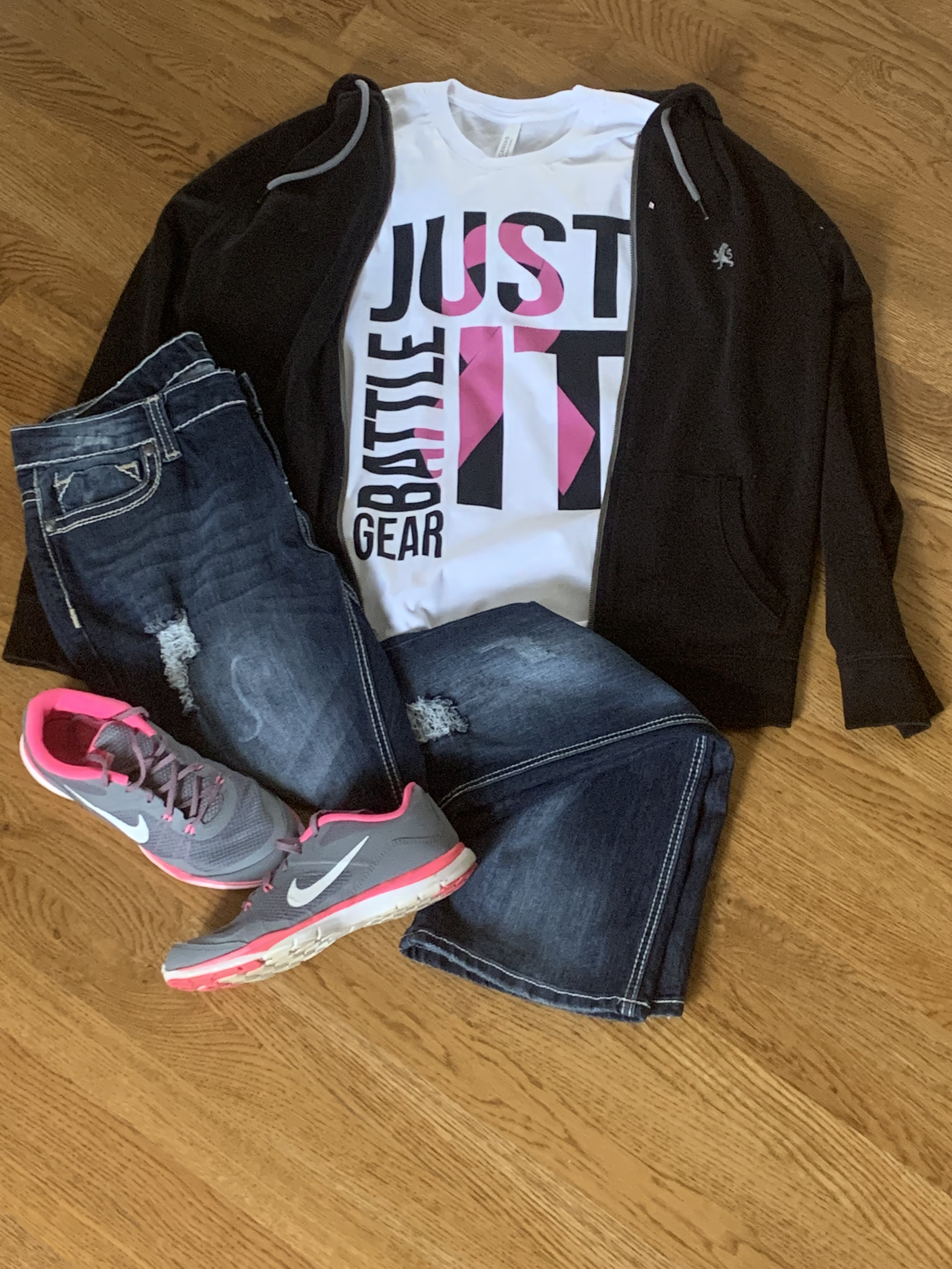 "Just Battle It" Breast Cancer Awareness Short Sleeve Tee
