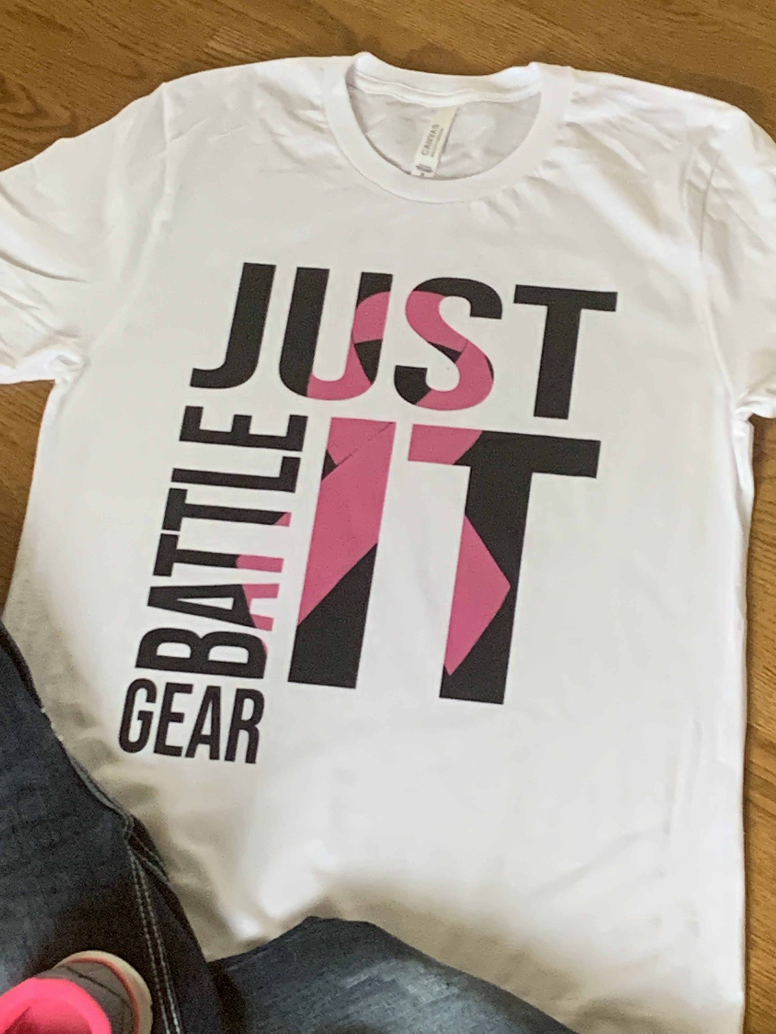 "Just Battle It" Breast Cancer Awareness Short Sleeve Tee