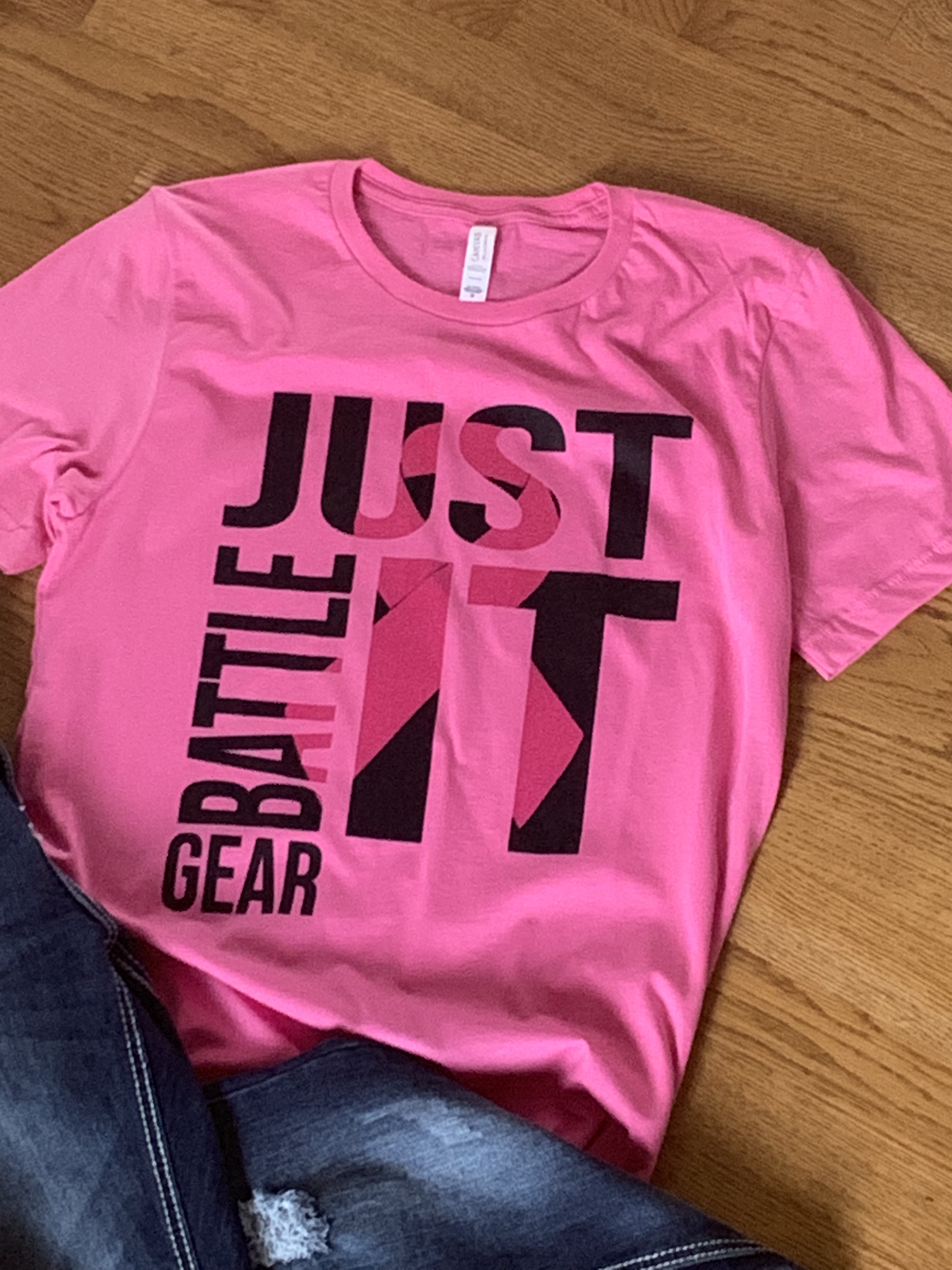 "Just Battle It" Breast Cancer Awareness Short Sleeve Tee
