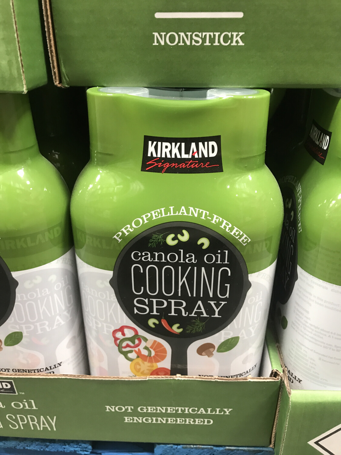 Kirkland Signature NonGmo Canola Oil Cooking Spray, 2 x 17 oz