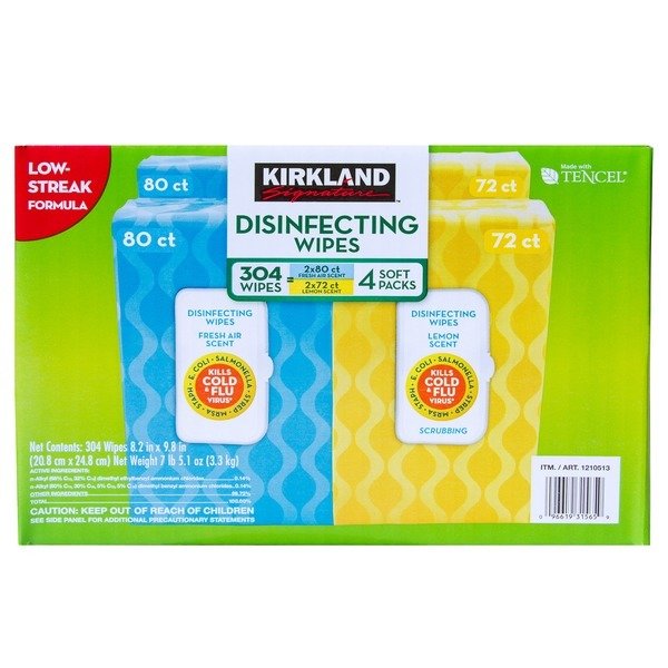 Kirkland Signature Disinfecting Wipes, 304 ct