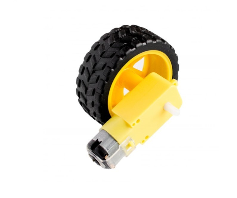 Kit Motor reductor + Roata plastic cu cauciuc Kit Motor reductor + Roata plastic cu cauciuc