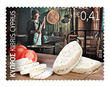 Кипр. Гастрономия. Сыр Халлуми. Марка Кипр. Гастрономия. Сыр Халлуми. Марка