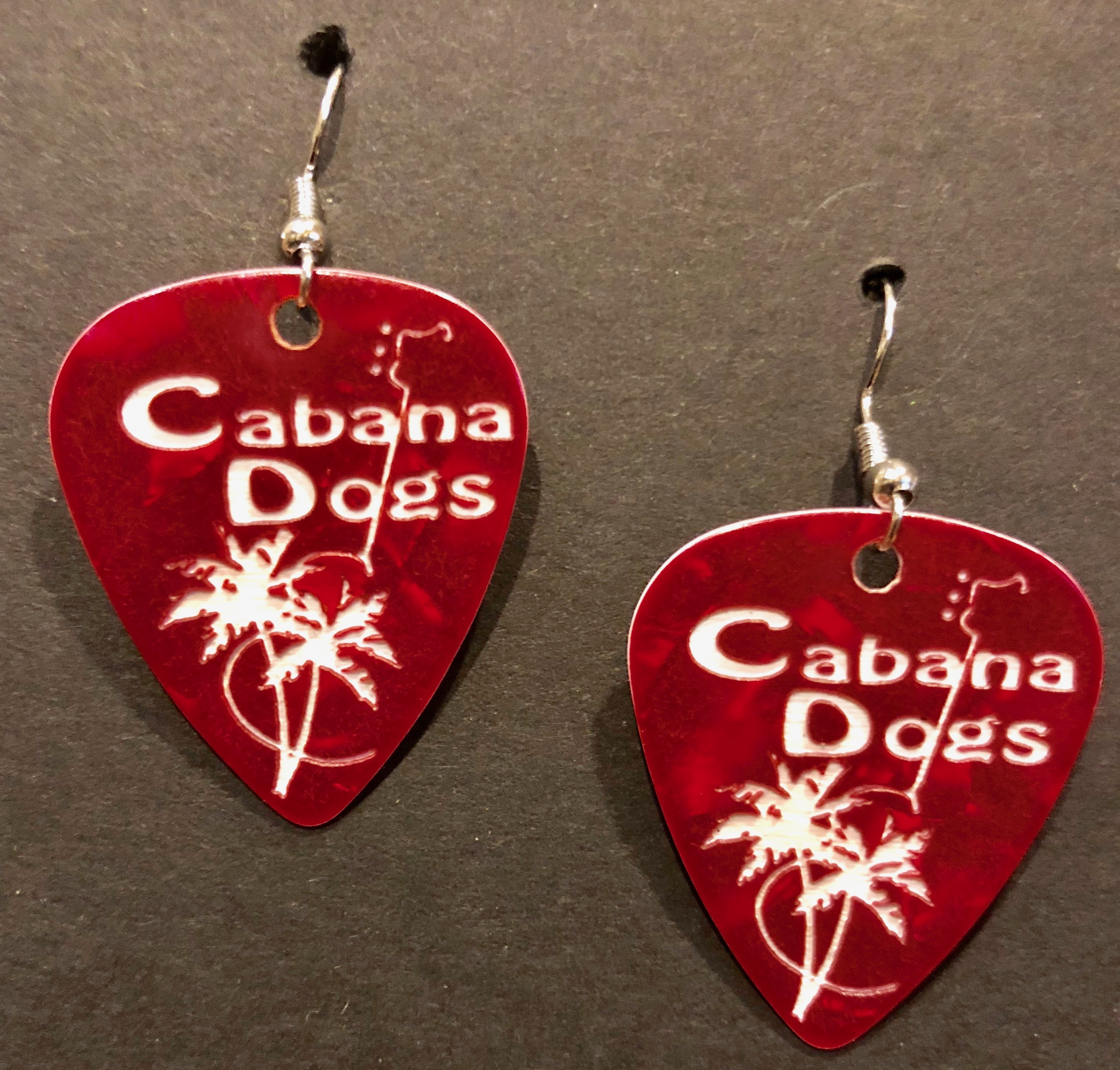Cabana Dogs Guitar Pic Earrings 4 colors GPERRD