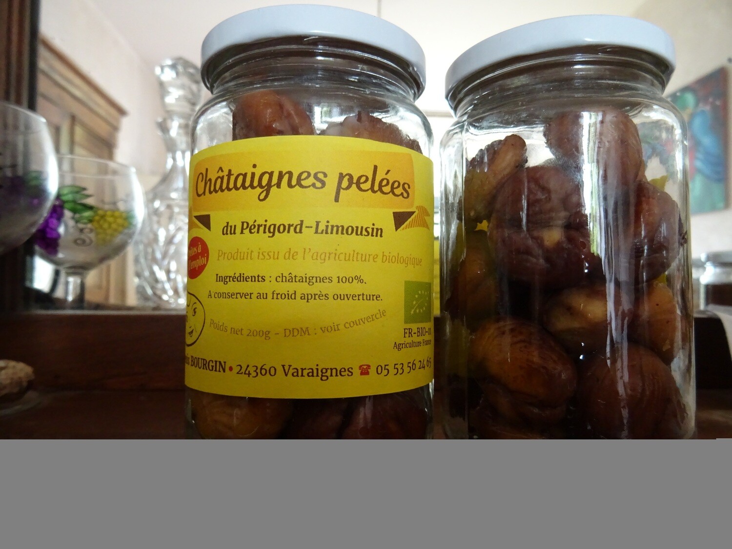 Châtaignes pelées au feu de bois, Bio, 200gr Châtaignes pelées au feu de bois, Bio, 200gr