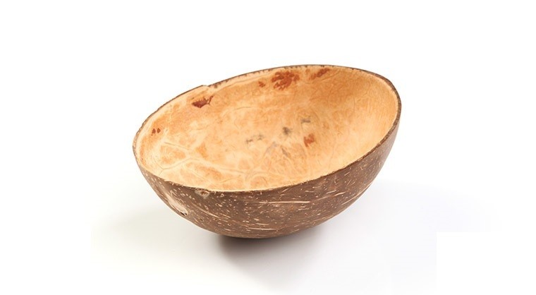 Kokosnoot kom ovaal. 110/150x60/90mm, verpakt per 10 stuks Kokosnoot kom ovaal. 110/150x60/90mm, verpakt per 10 stuks