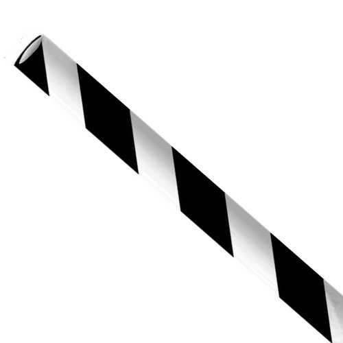 Papieren rietjes 8x240mm zwart/wit Papieren rietjes 8x240mm zwart/wit