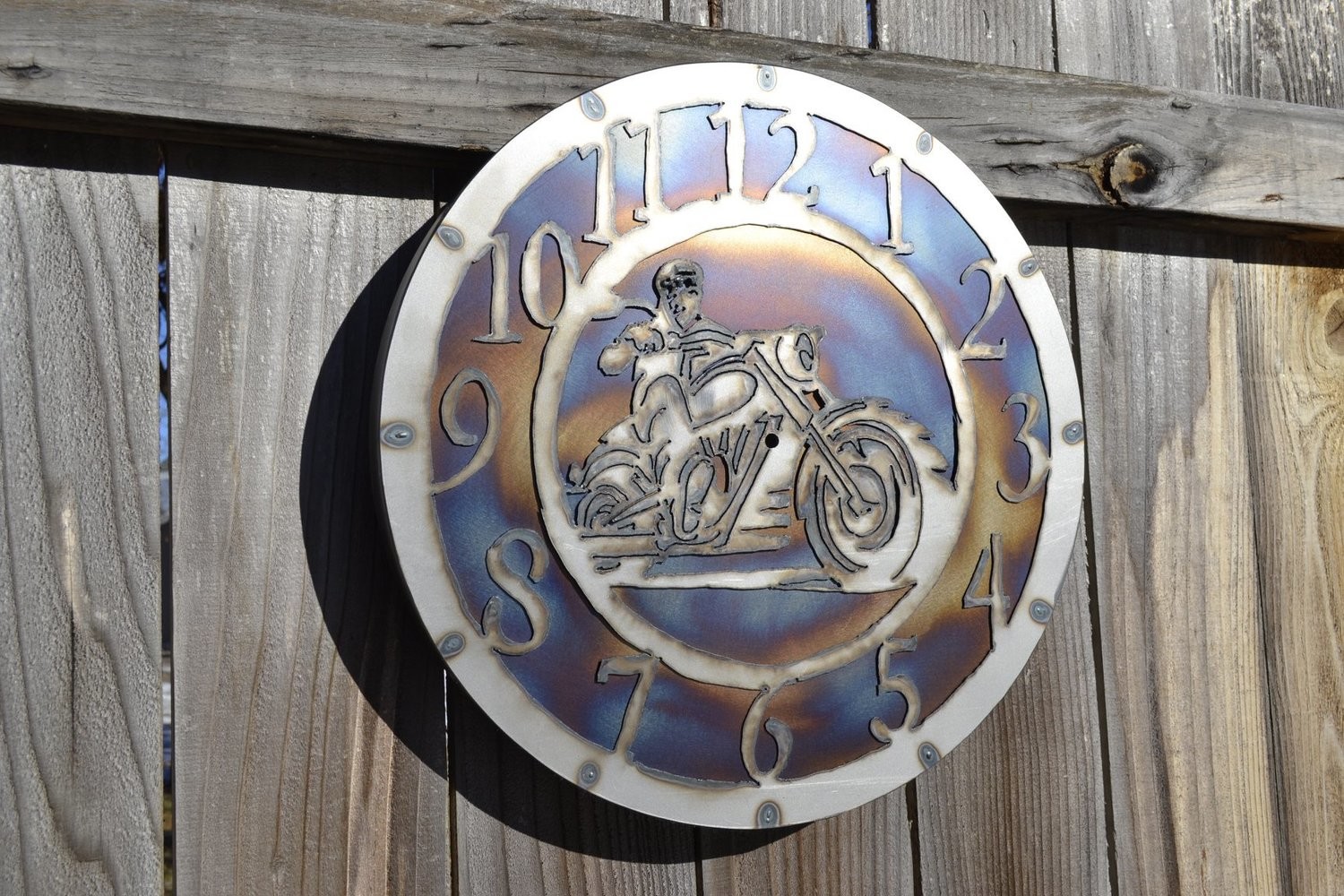 Metal Motorcycle Clock