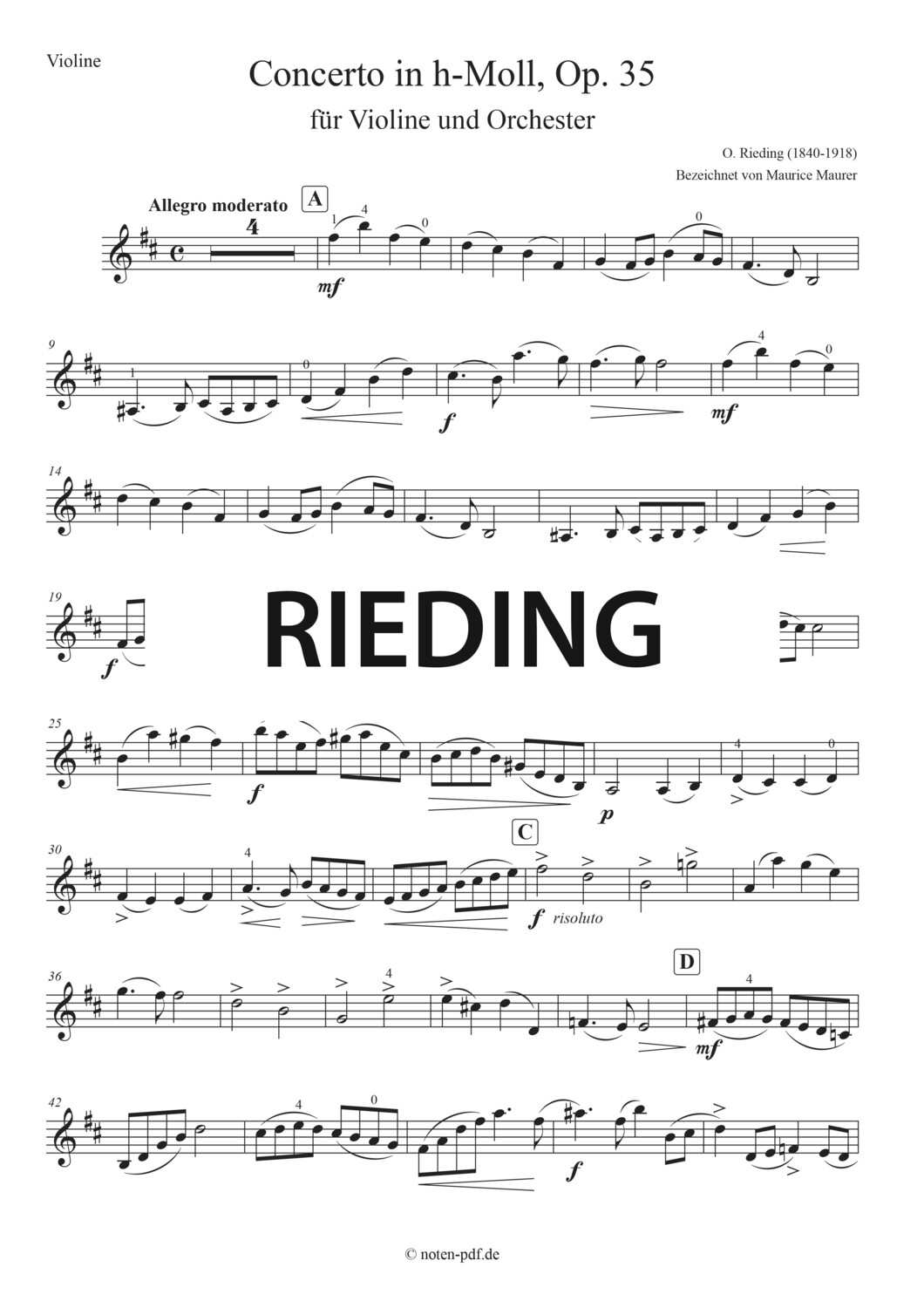 Rieding Concerto In H-Moll Op. 35, 1. Satz