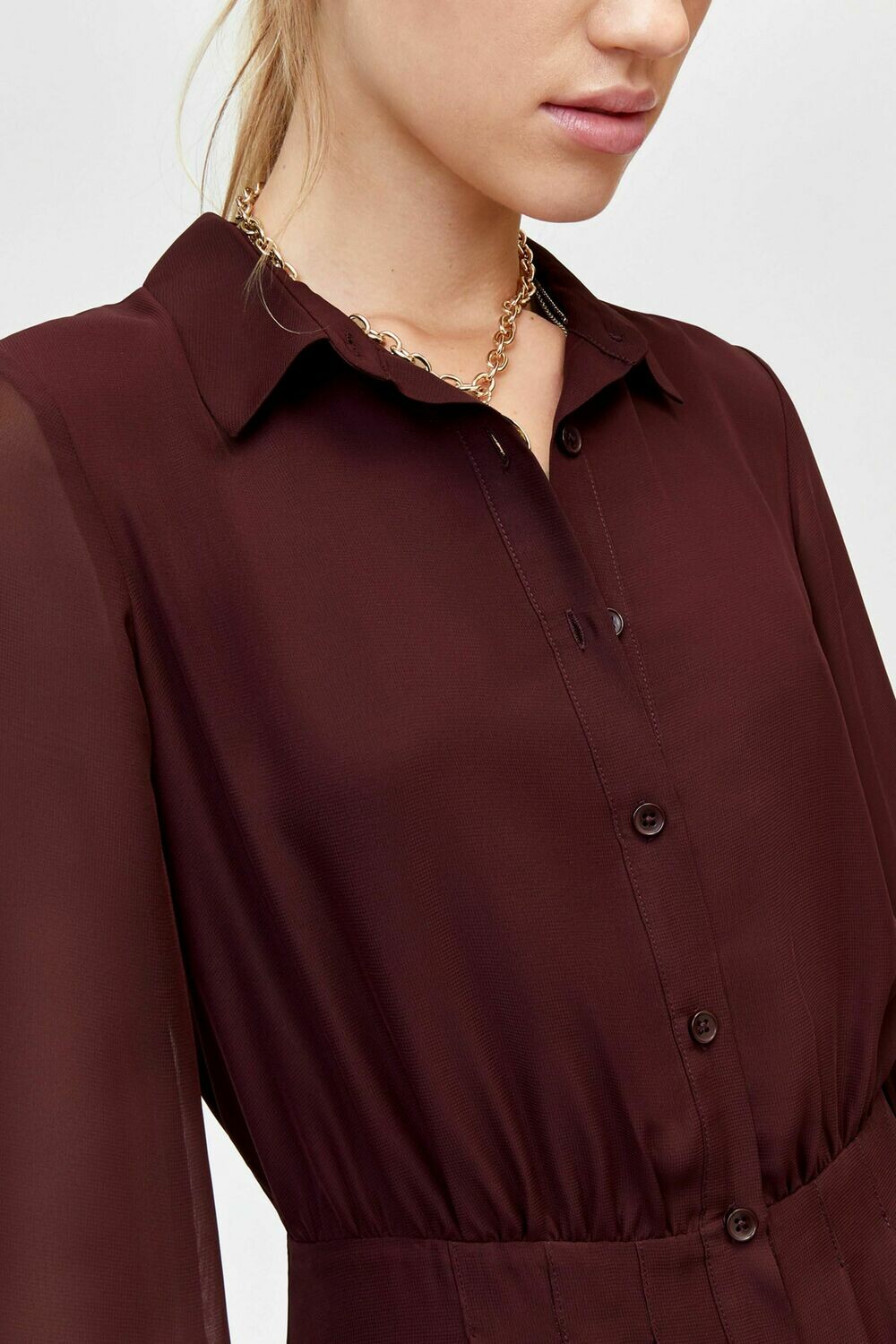 warehouse chiffon pintuck shirt dress