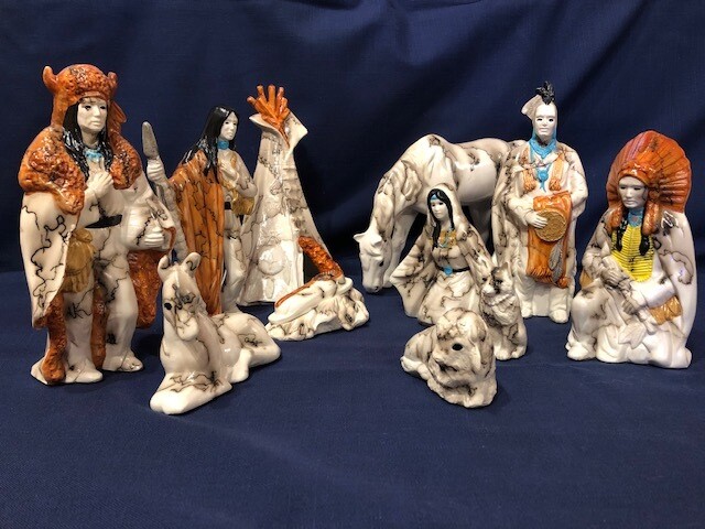 Clay Horse Hair Nativity Set Clay Horse Hair Nativity Set