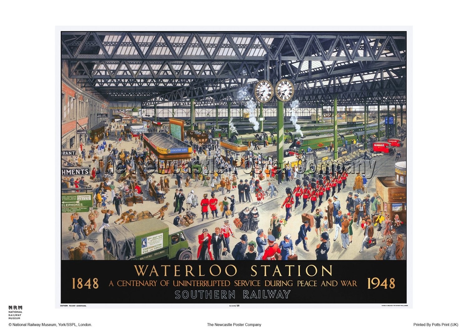 London Waterloo Vintage Railway Travel Poster