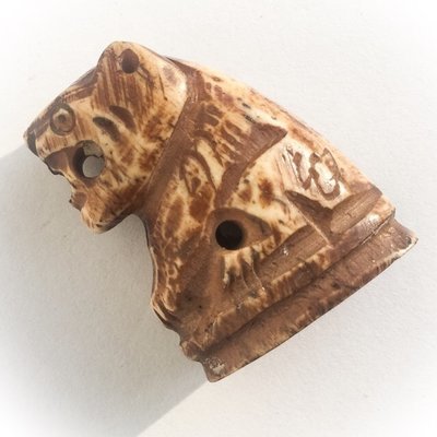 Suea Maha Amnaj Khao Kwang Gae 2553 BE - Tiger of Commanding Power + Influence - Carved Deer Antler + Khom Spell Inscriptions - Luang Phu Khai Suea Maha Amnaj Khao Kwang Gae 2553 BE - Tiger of Commanding Power + Influence - Carved Deer Antler + Khom Spell Inscriptions - Luang Phu Khai