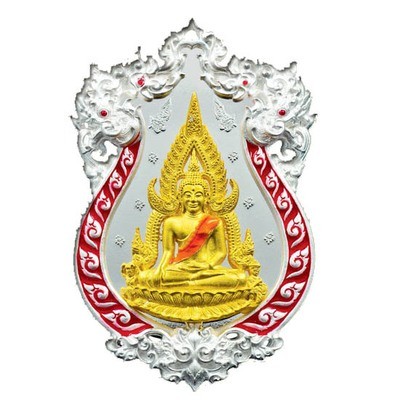 Rian Chalu Pra Putta Chinarat 'Jom Rachan' (Warrior King) edition 2555 BE - Nuea Ngern Long Ya Si Daeng (Solid Silver + Gold Buddha with Red Enamel) - Wat Pra Sri Radtana Maha Tat Rian Chalu Pra Putta Chinarat 'Jom Rachan' (Warrior King) edition 2555 BE - Nuea Ngern Long Ya Si Daeng (Solid Silver + Gold Buddha with Red Enamel) - Wat Pra Sri Radtana Maha Tat