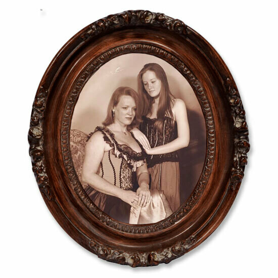 Oval Picture Frames Late 1800s W Convex Glass