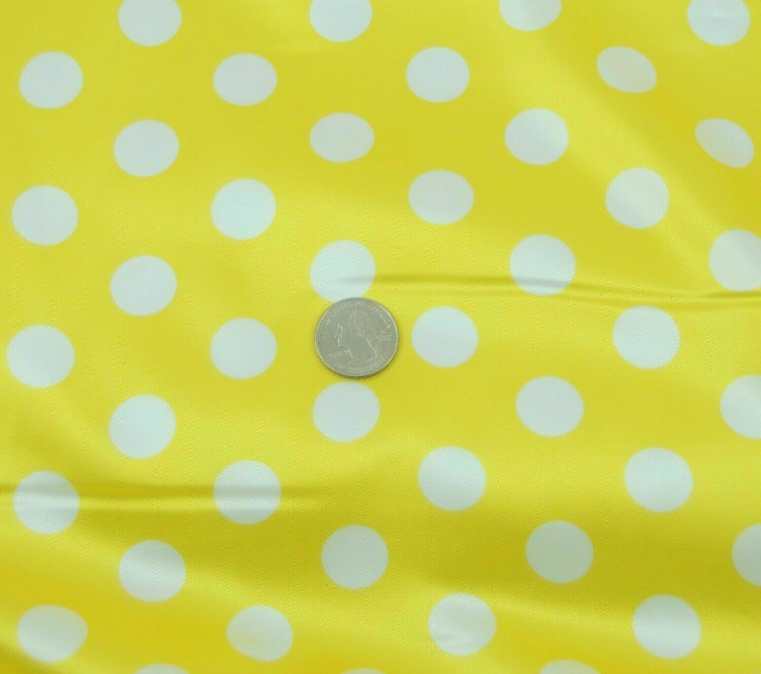Polka Dot yellow w white SHINY SATIN 100%Polyester Pantie Lingerie Fabric 60 Polka Dot yellow w white SHINY SATIN 100%Polyester Pantie Lingerie Fabric 60