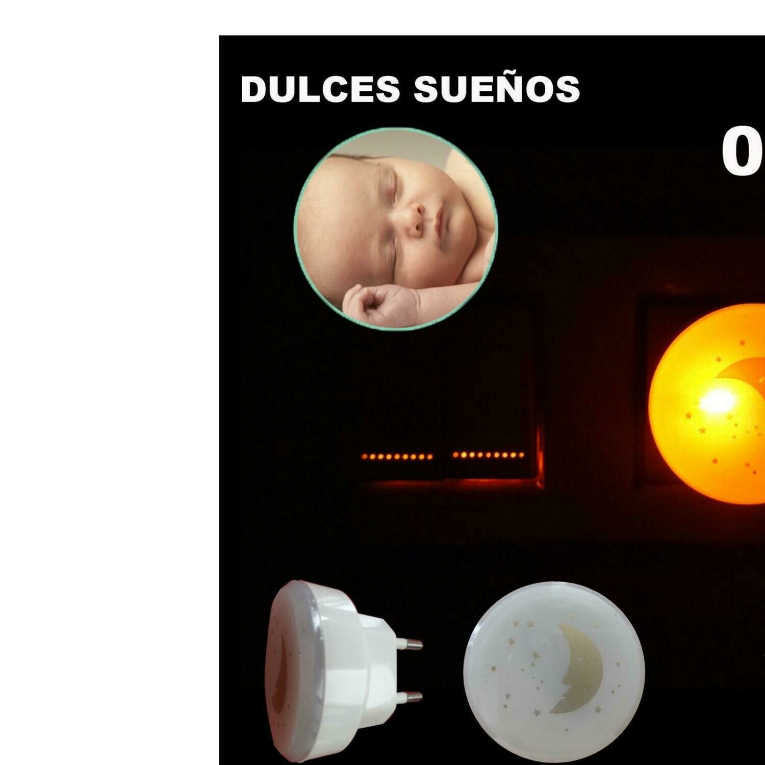 LUZ NOCHE NOCTURNA LAMPARA LED ENCHUFE HABITACION INFANTIL DORMIR