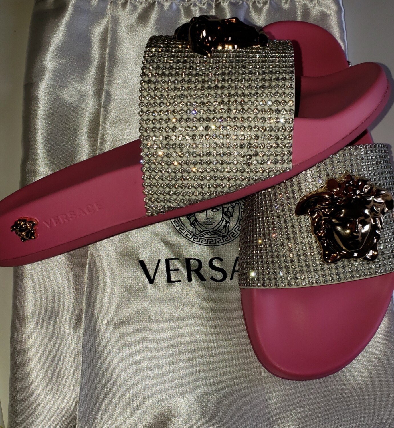 versace bling slides