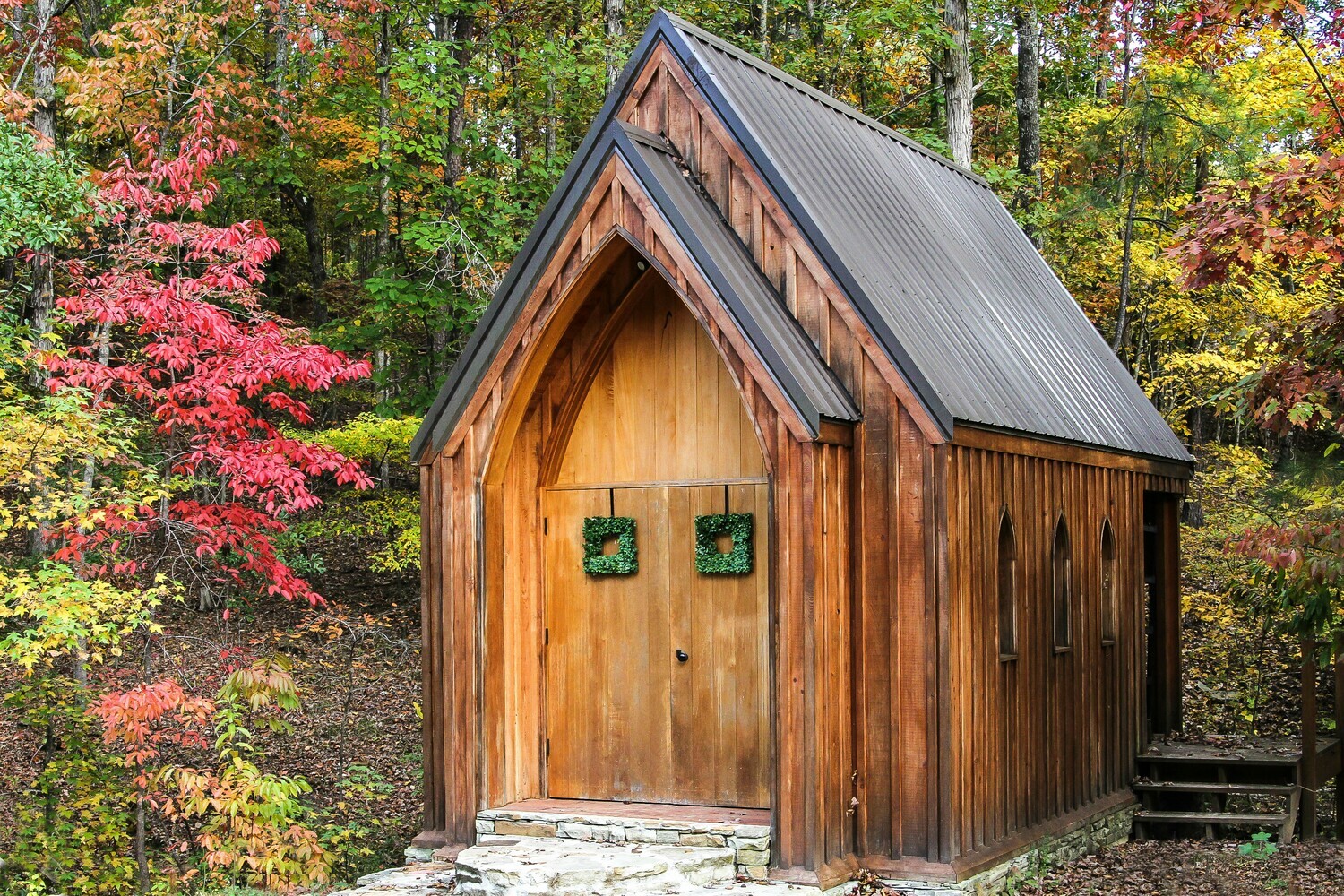 Rustic Gothic Church in the Fall Rustic Gothic Church in the Fall