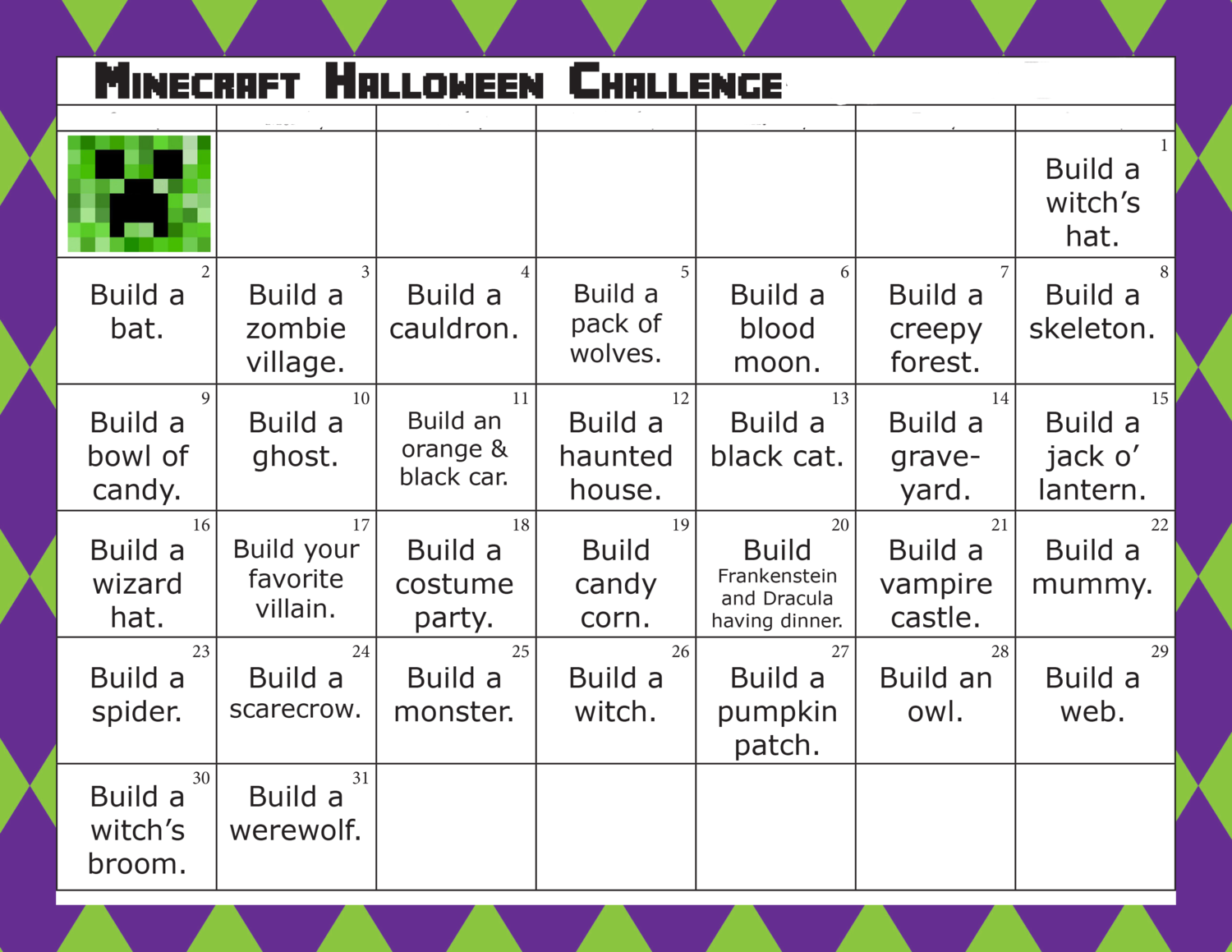 Minecraft Halloween Challenge Minecraft Halloween Challenge
