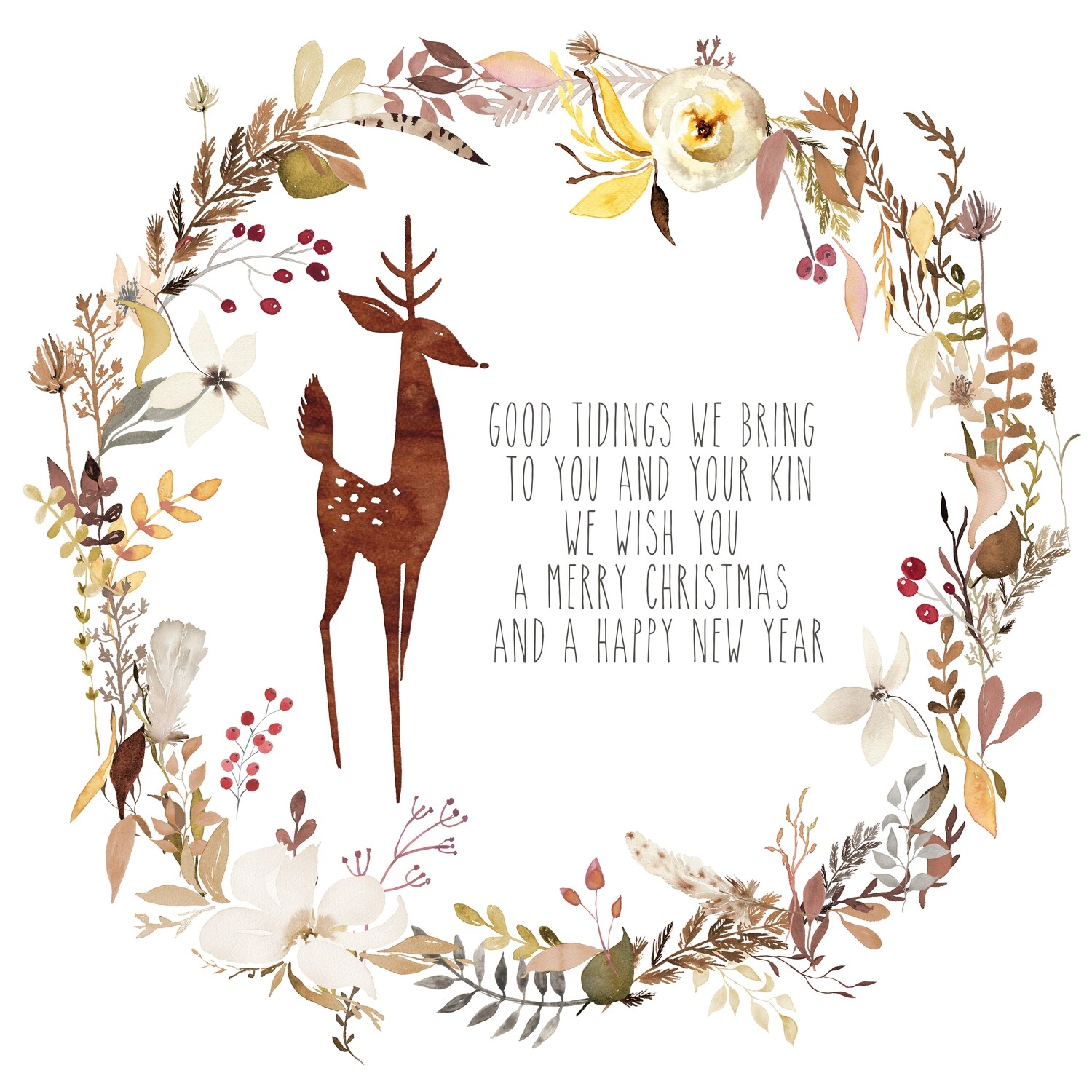 Good Tidings Rustic Deer and Wreath Printable Good Tidings Rustic Deer and Wreath Printable