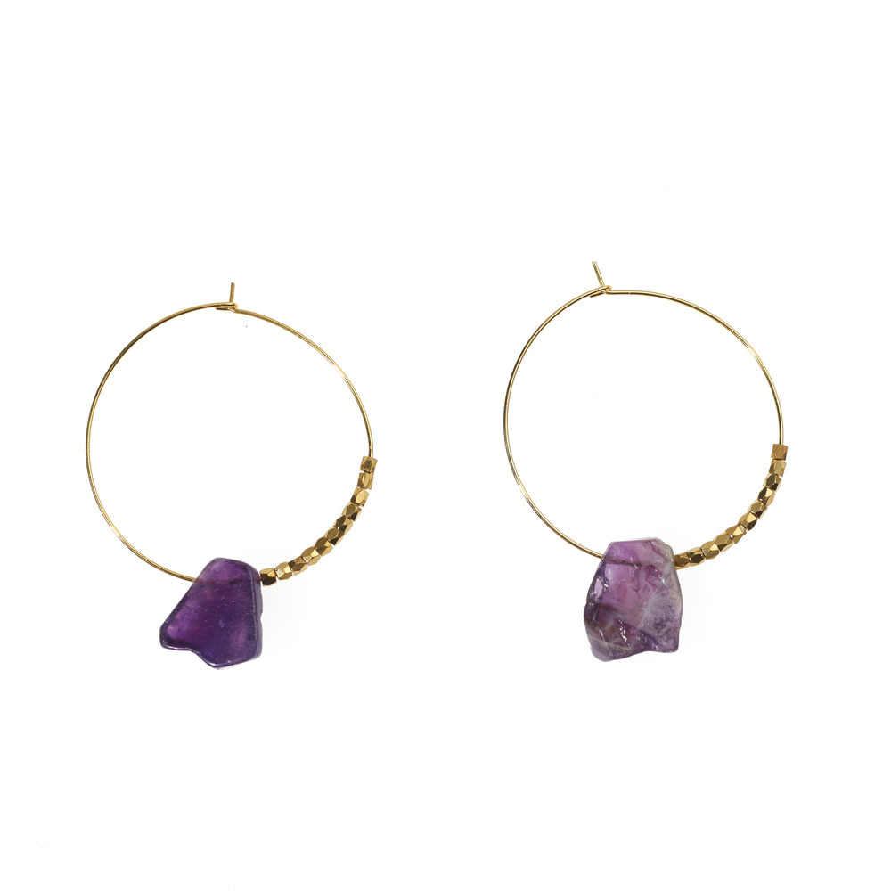 CREOLES AMY améthyste-Azucar Bijoux CREOLES AMY améthyste-Azucar Bijoux