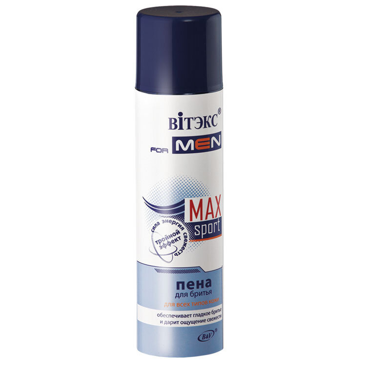Витэкс | VITEX FOR MEN sport MAX | Пена для бритья для всех типов кожи (аэрозоль), 250 мл Витэкс | VITEX FOR MEN sport MAX | Пена для бритья для всех типов кожи (аэрозоль), 250 мл