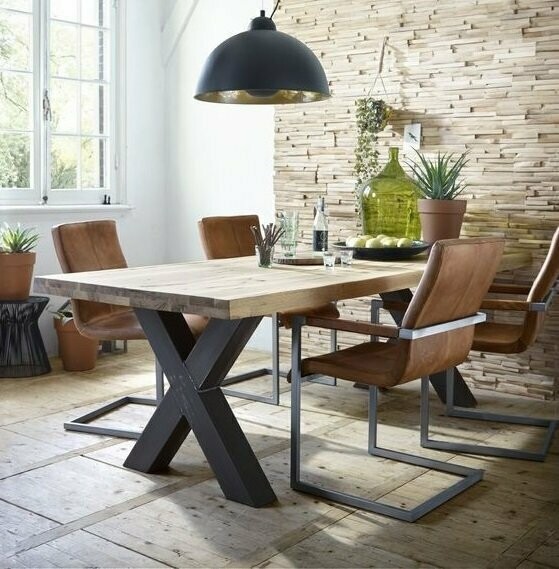 Mesa de Comedor X-Patas Negras