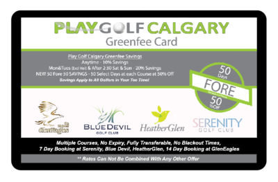 Play Golf Calgary Greenfee Card 37