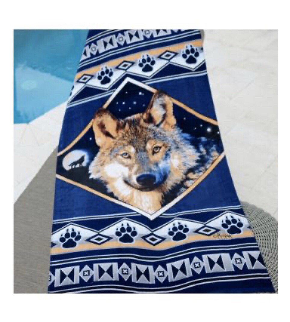 Oversized Wolf Beach Towel