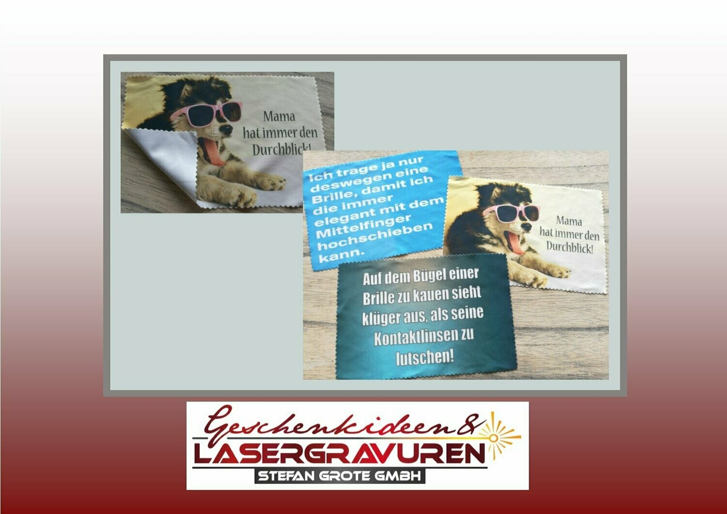 Brillenputztuch mit Foto oder Spruch