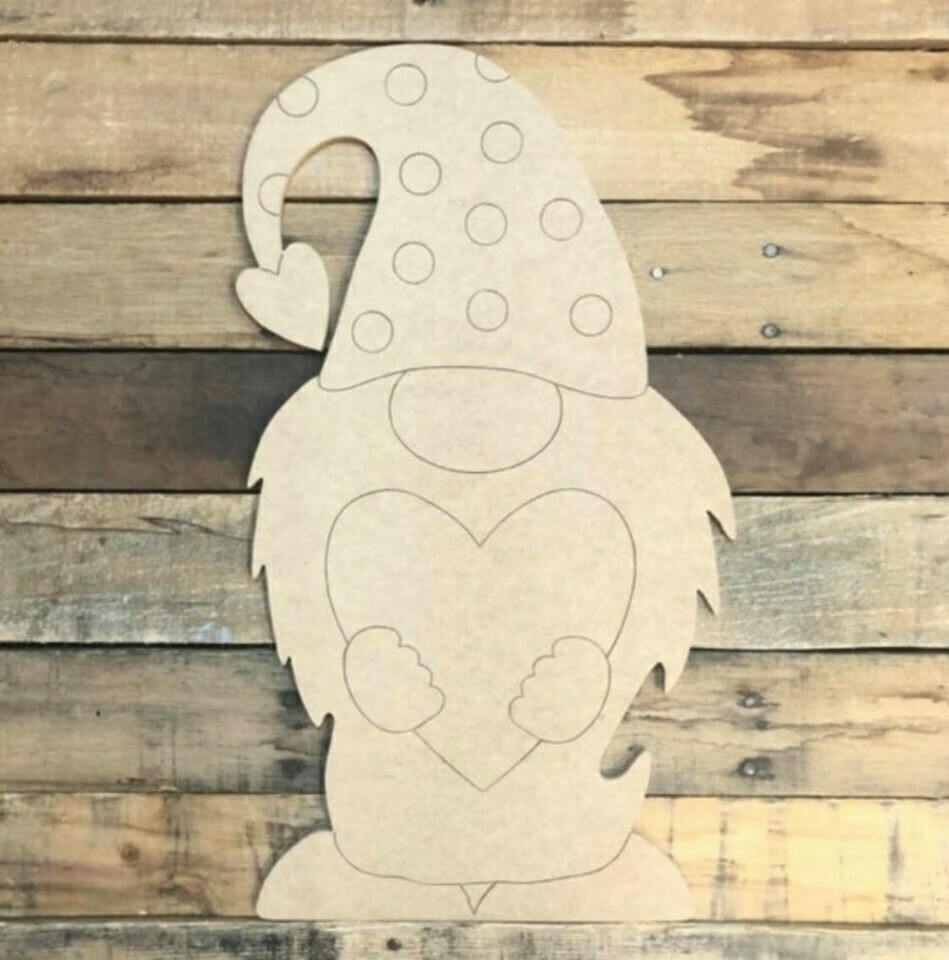 Paint by Line Heart Gnome 10 Paint by Line Heart Gnome 10
