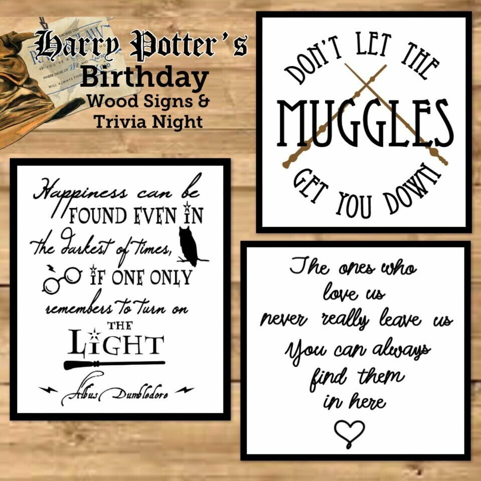 Harry Potter's Birthday Wood Sings and Trivia Night In Studio or Zoom Option Harry Potter's Birthday Wood Sings and Trivia Night In Studio or Zoom Option