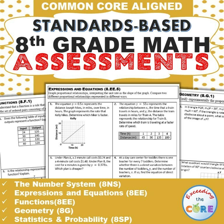 6th Grade Math Standards Test Worksheet
