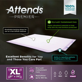 Attends Premier Underpad, 60 count