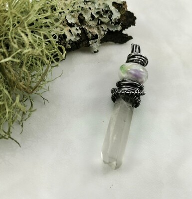 Crystal Healing, Crystal Quartz Points, Quartz Healing Stones, Reiki, Meditation, Lampwork, Multi Colored, Crystal Pendant, Steel Wire Wrapped, Steel Wire, Pendant, Necklace, Gifts for Her Crystal Healing, Crystal Quartz Points, Quartz Healing Stones, Reiki, Meditation, Lampwork, Multi Colored, Crystal Pendant, Steel Wire Wrapped, Steel Wire, Pendant, Necklace, Gifts for Her