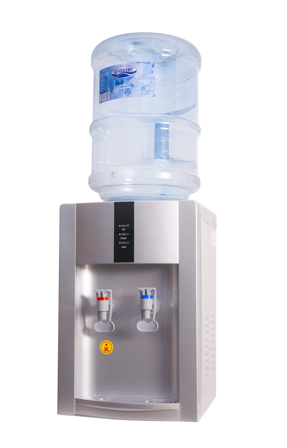 Glacier Table Top Hot & Cold Water Dispenser Silver + 20L Polycabon