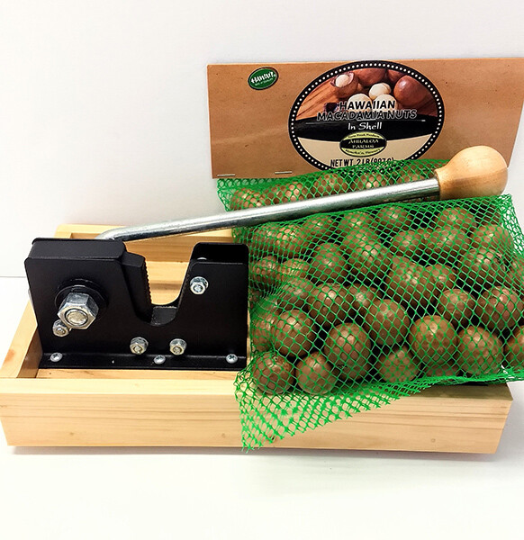 Macadamia Nut Cracker with 2lb Bag of Shelled Hawaii Macadamia Nuts Macadamia Nut Cracker with 2lb Bag of Shelled Hawaii Macadamia Nuts