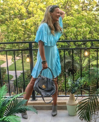 The Cape Wrap Dress: Blue Polkadot Print The Cape Wrap Dress: Blue Polkadot Print