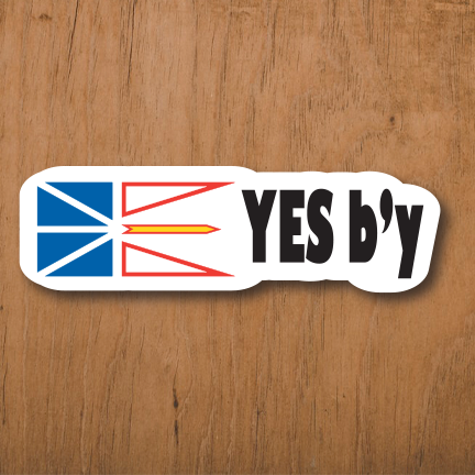 Yes B'y Sticker 7"x 2" Five In A Pack